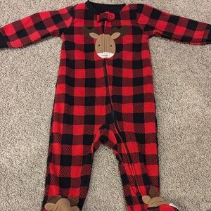 Carter's Red and Black Checkered Footie